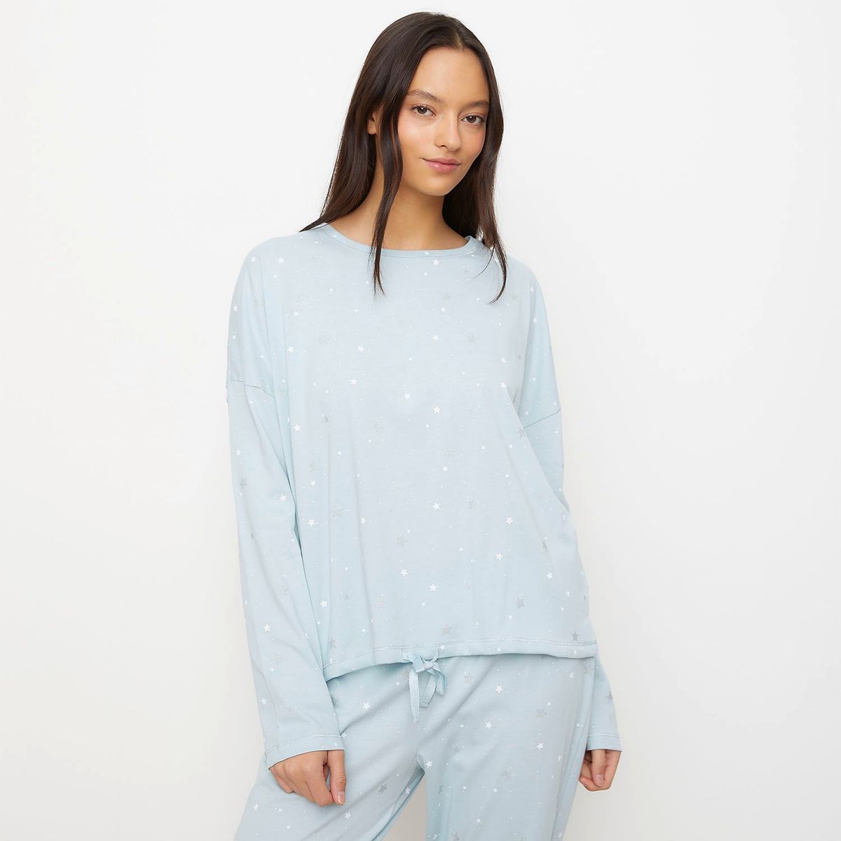 SYBILLA - Pijama Sybilla Maxi Manga Larga Mujer Estampada Algodón