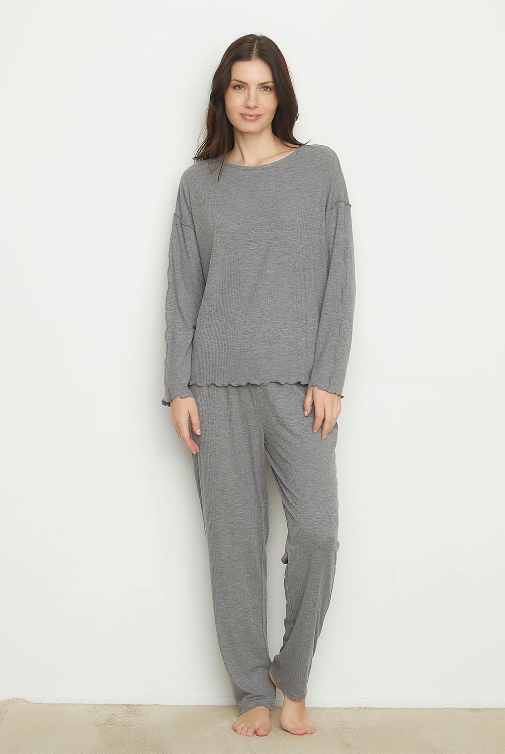 BLU - Pijama Mujer Blu Maxi Manga Larga