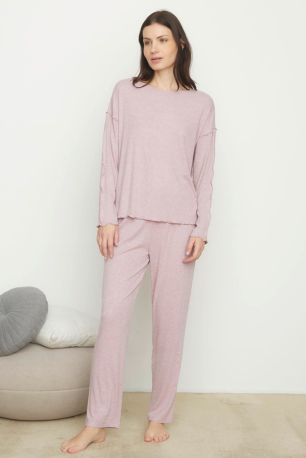 BLU - Pijama Mujer Blu Maxi Manga Larga