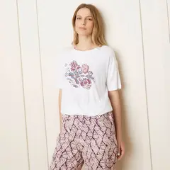 BLU - Polera Pijama Mujer Viscosa Estampada Flores