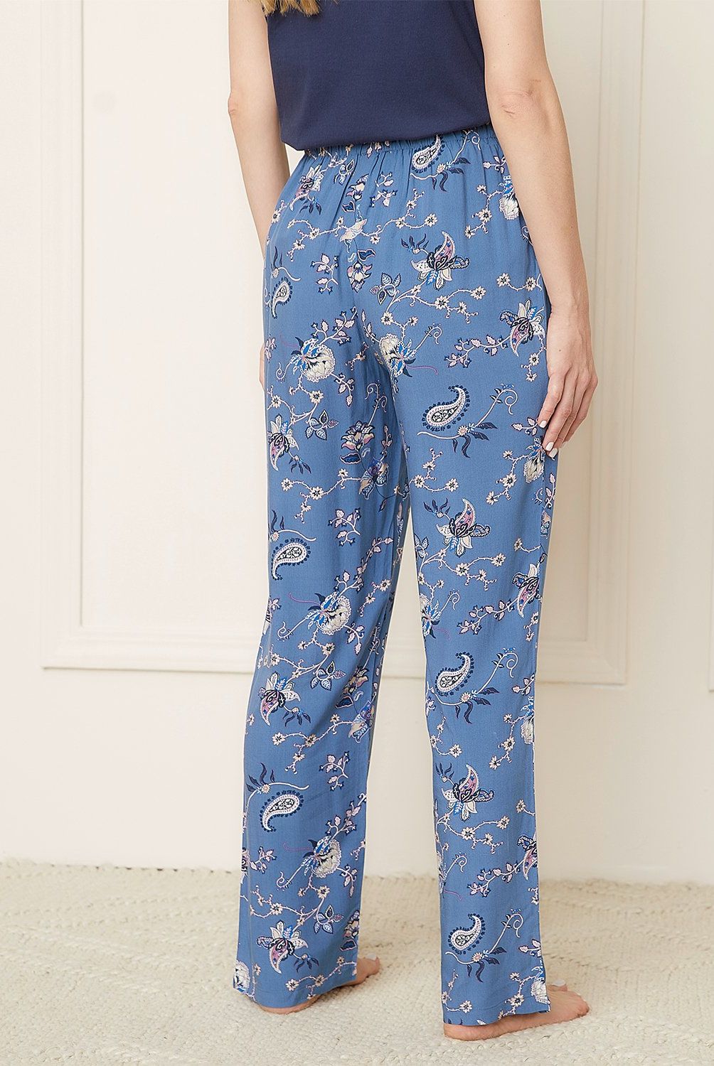 BLU - Pantalón Pijama Mujer Blu Viscosa Estampado