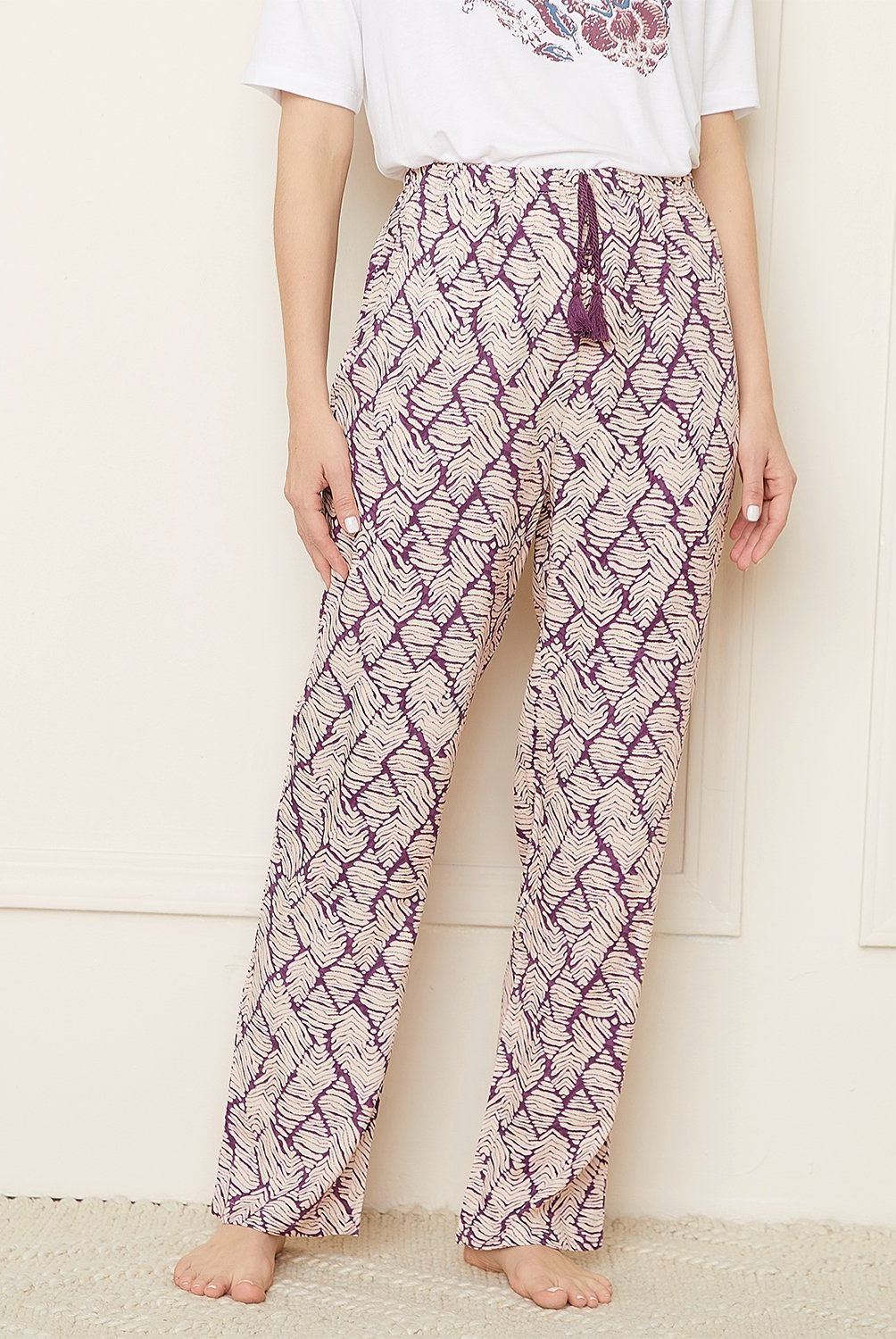 BLU - Pantalón Pijama Mujer Blu Viscosa Estampado