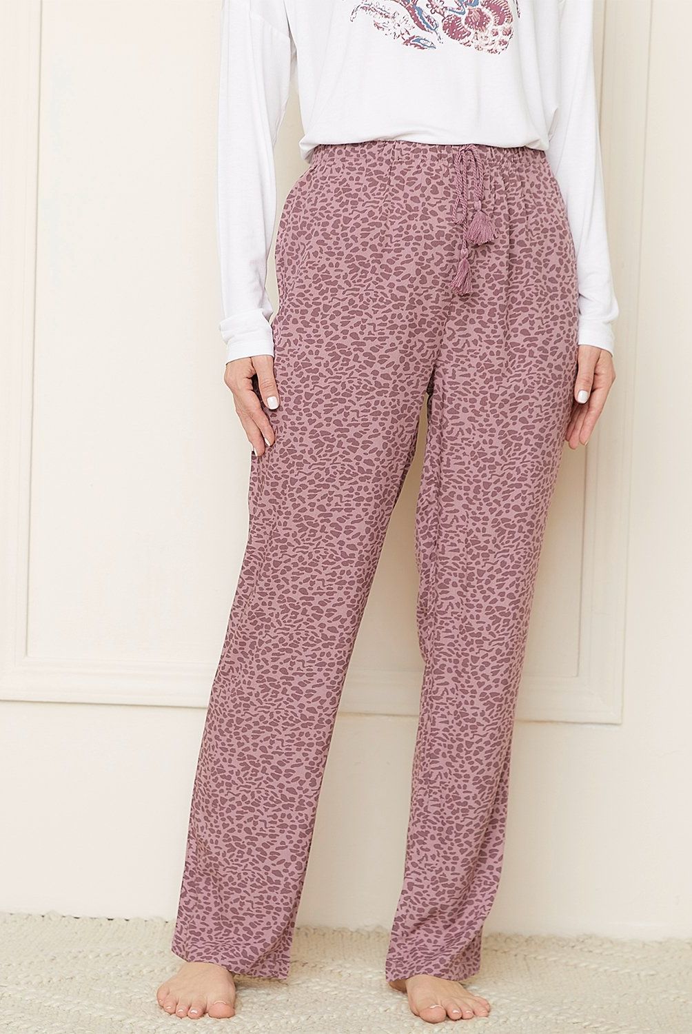 BLU - Pantalón Pijama Mujer Blu Viscosa Estampado