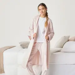 SYBILLA - Bata Mujer Midi Rosada Corazones