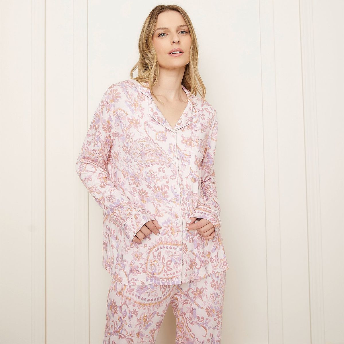BLU - Pijama Mujer Blu Algodón Estampado Manga Larga