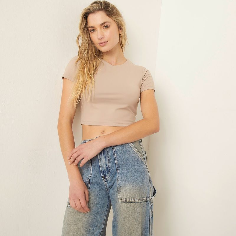 SYBILLA - Crop Top Manga Corta Mujer Sybilla