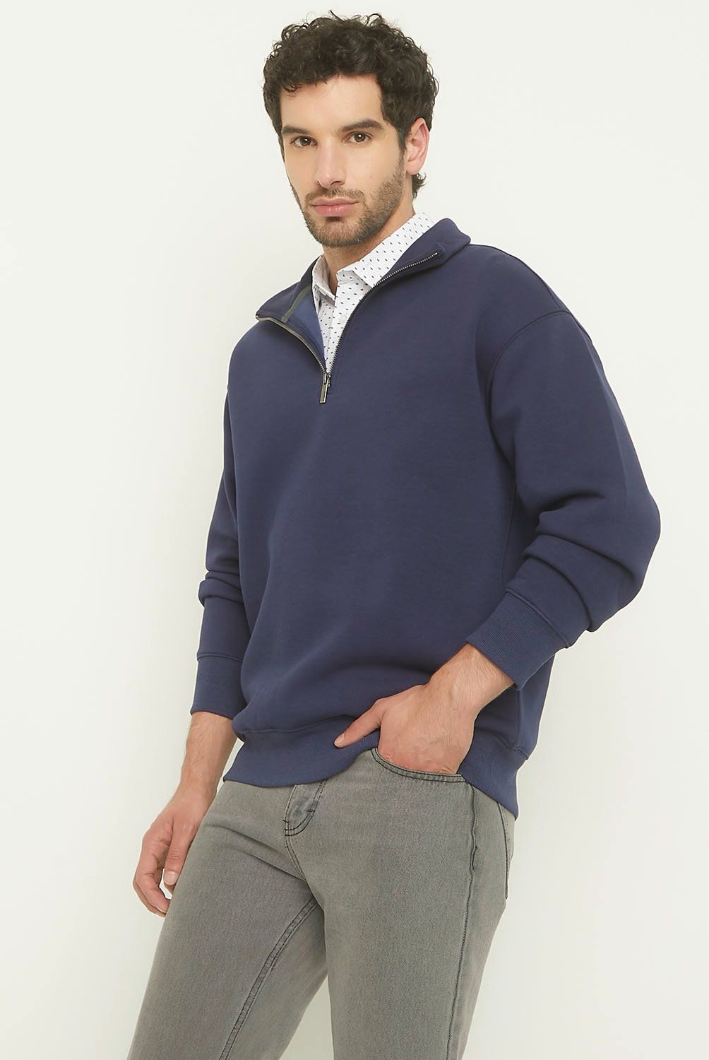 NEWPORT - Polerón Newport Manga Larga Fit Regular Hombre Algodón