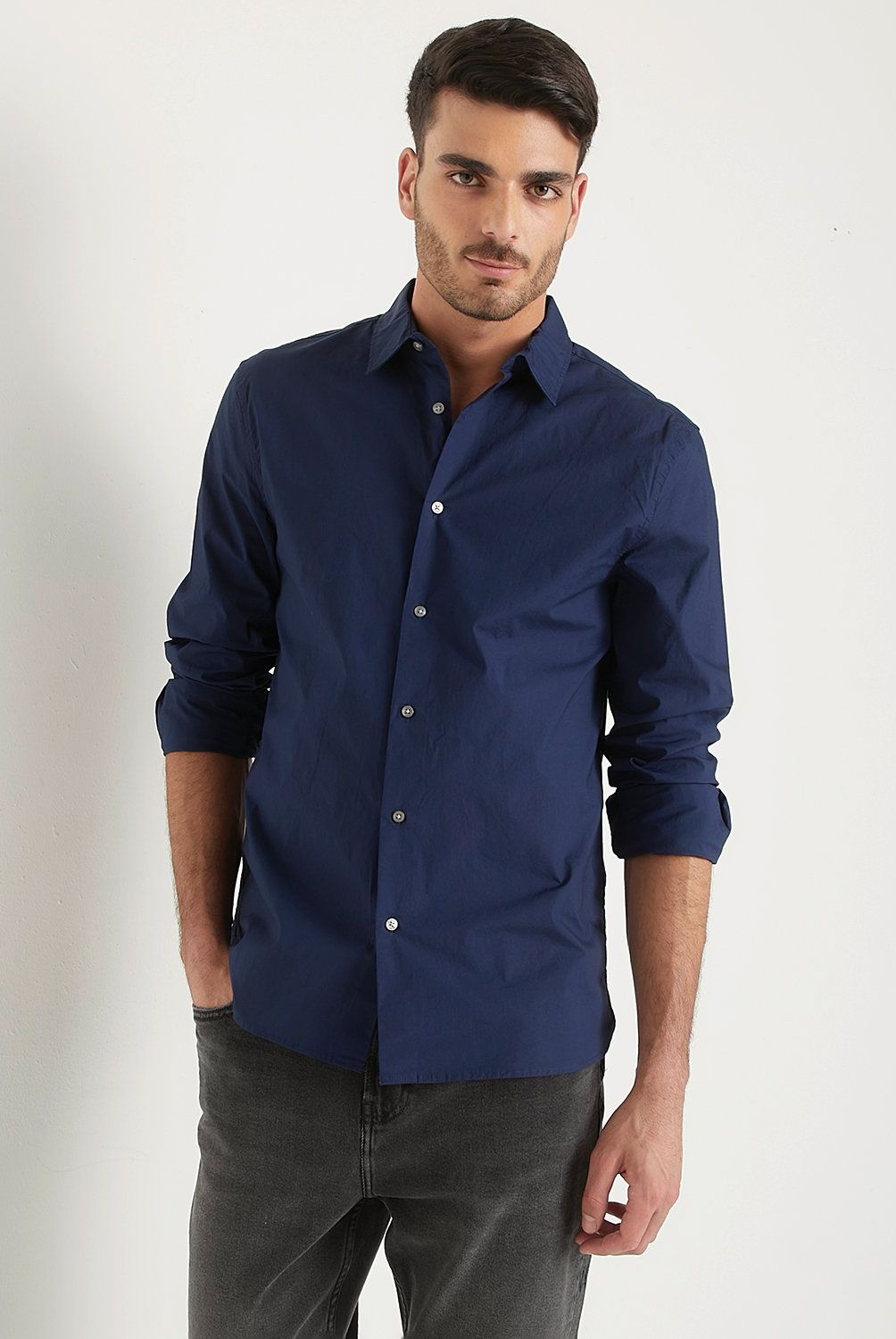 BASEMENT - Camisa Casual Algodón Basement Slim Fit Hombre