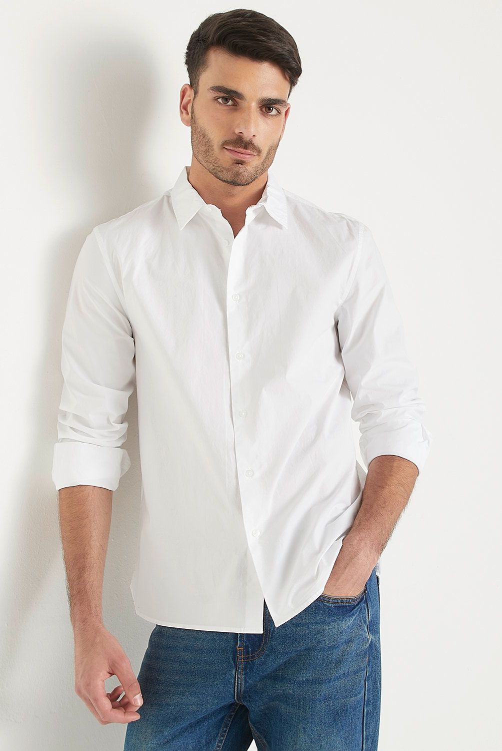 BASEMENT - Camisa Casual Algodón Basement Slim Fit Hombre