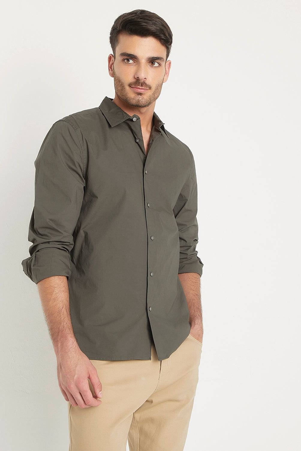 BASEMENT - Camisa Casual Algodón Basement Slim Fit Hombre