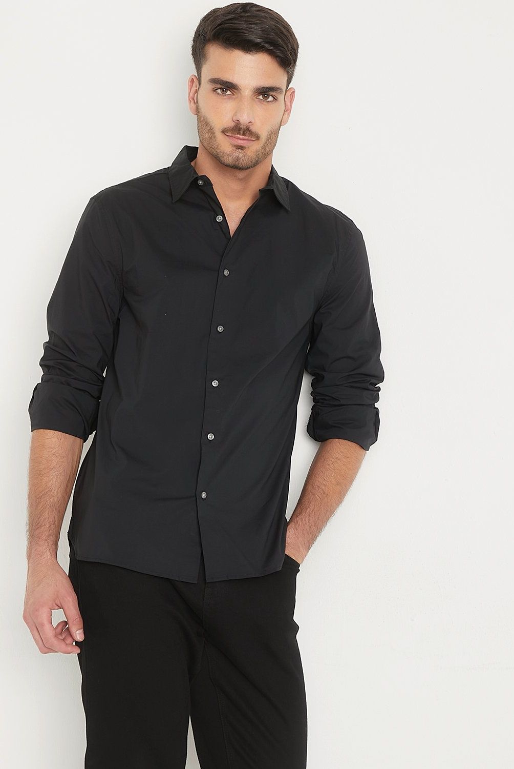 BASEMENT - Camisa Casual Algodón Basement Slim Fit Hombre