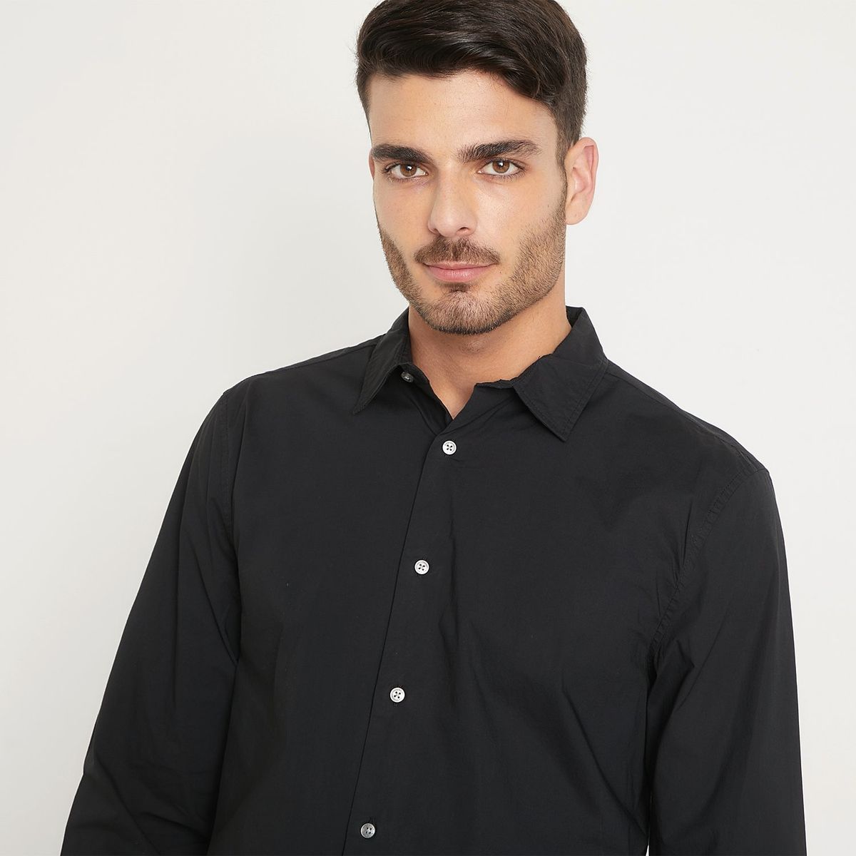 BASEMENT - Camisa Manga Larga Algodón Slim Fit Hombre Basement