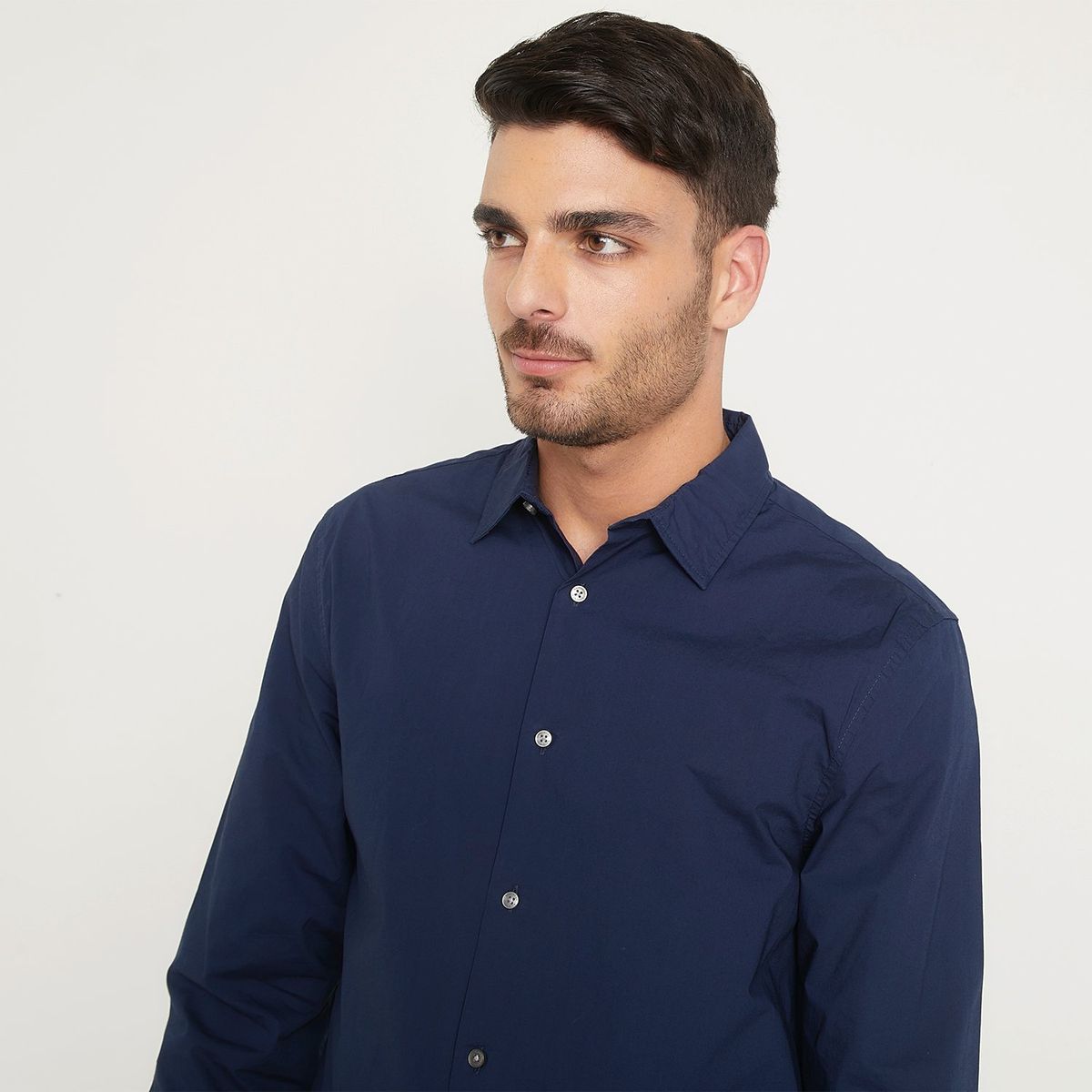 BASEMENT - Camisa Manga Larga Algodón Slim Fit Hombre Basement