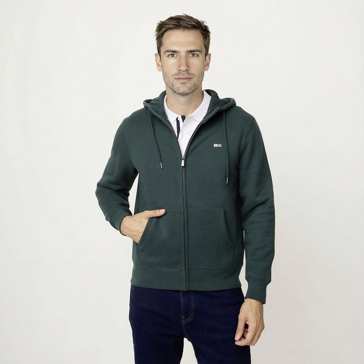 UNIVERSITY CLUB - Polerón Casual Con Gorro University Club Hombre Algodón