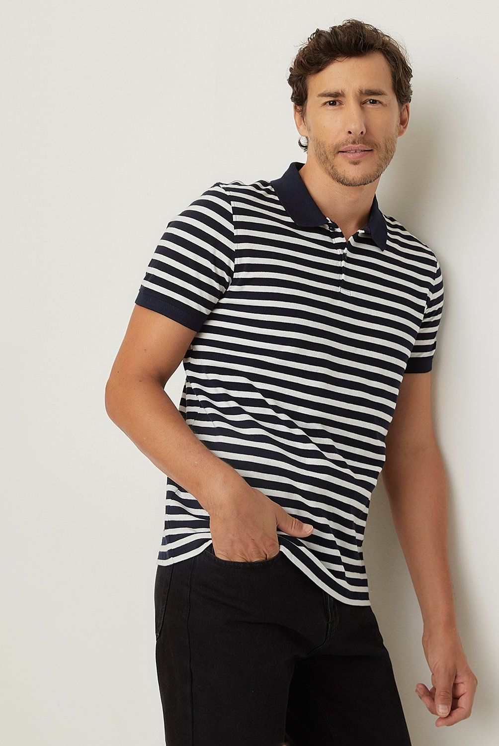 NEWPORT - Polera Newport Piqué Manga Corta Algodón Hombre