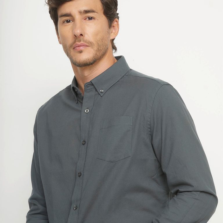 Camisa Manga Larga Algodón Hombre Regular Fit