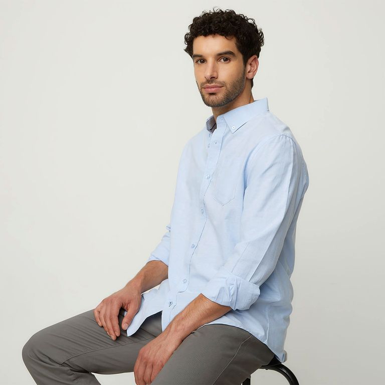 Camisa Manga Larga Algodón Hombre Regular Fit