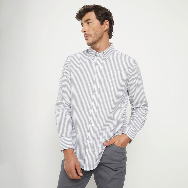 Camisa Manga Larga Algodón Hombre Regular Fit