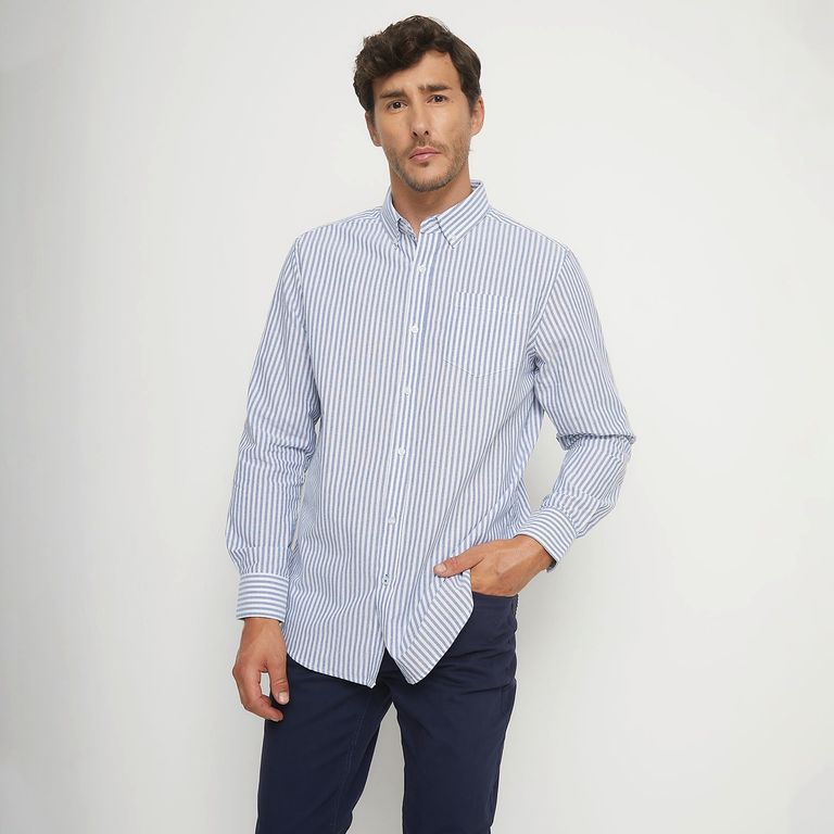 Camisa Manga Larga Algodón Hombre Regular Fit