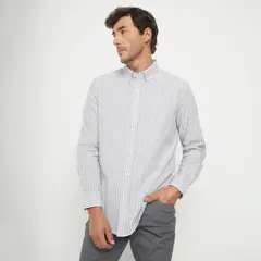 NEWPORT - Camisa Manga Larga Regular Fit Algodón Rayas Hombre