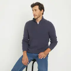 NEWPORT - Sweater Casual Algodón con Cremallera Hombre