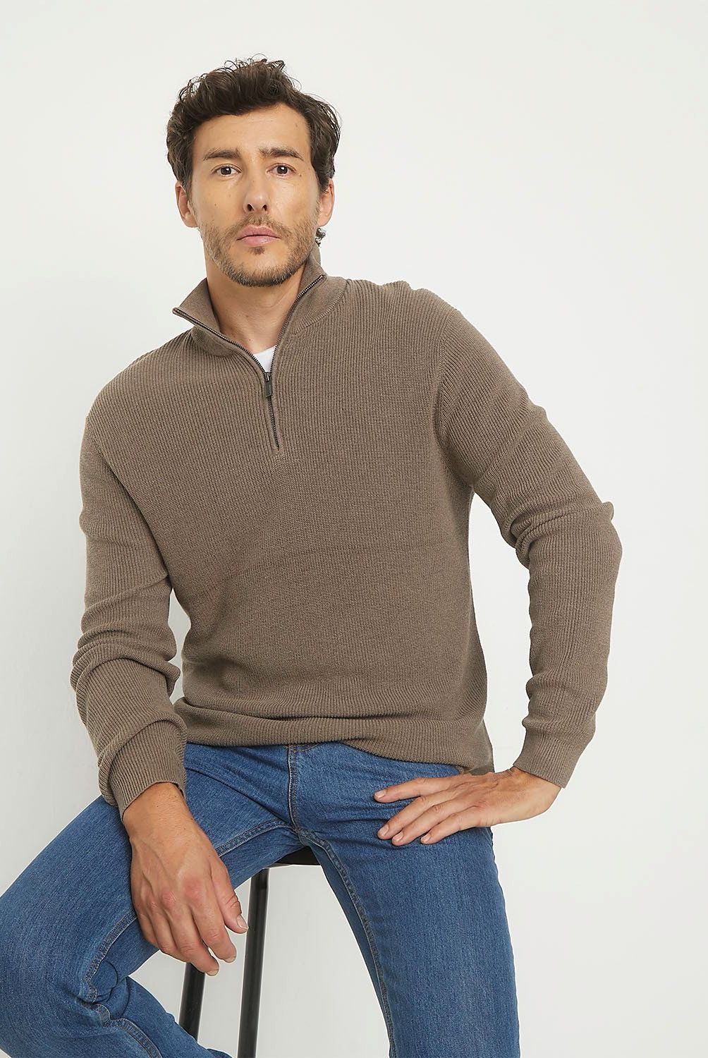 NEWPORT - Sweater Casual Algodón con Cremallera Newport Hombre