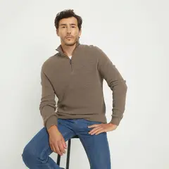 NEWPORT - Sweater Casual Algodón Con Cremallera Hombre