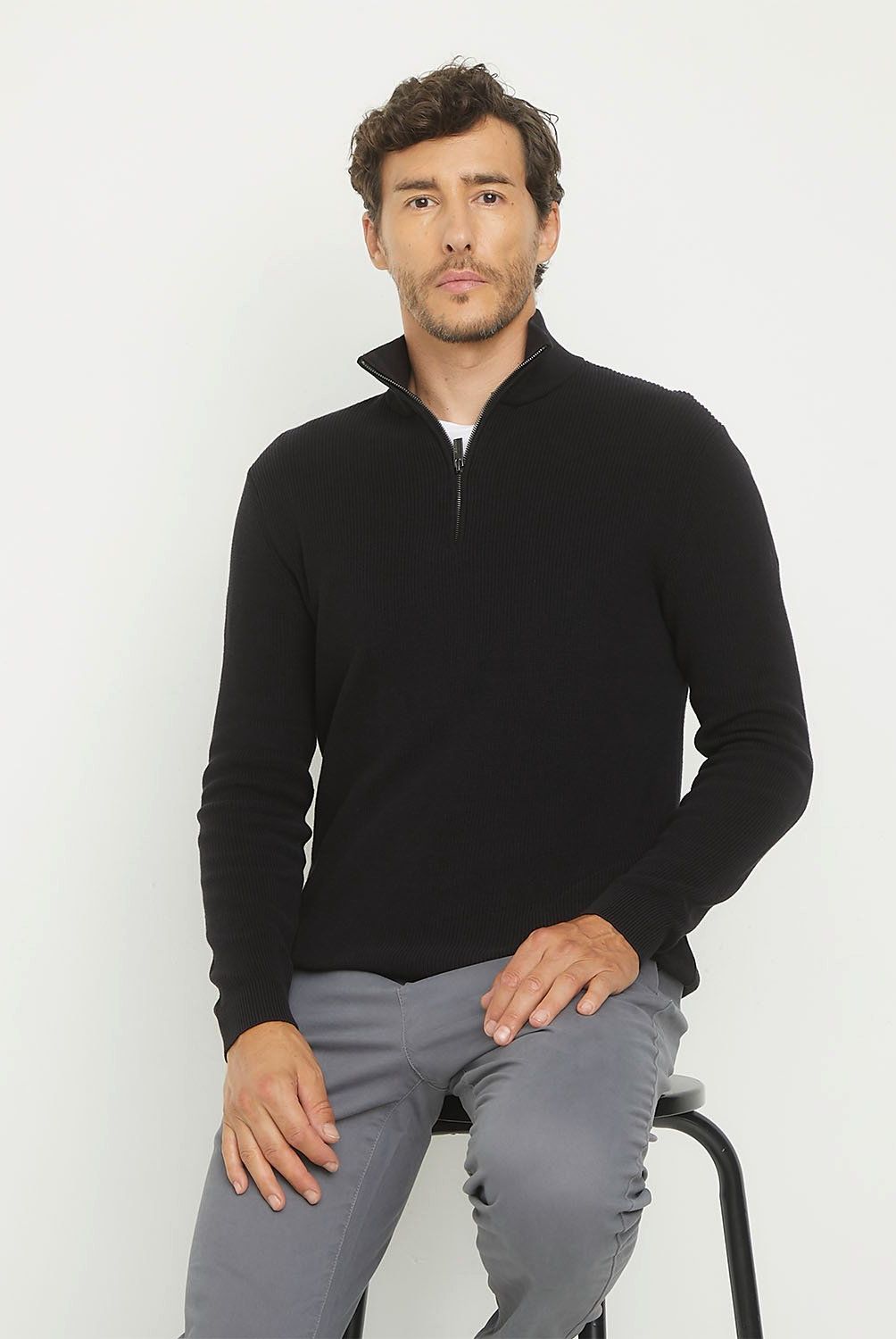 NEWPORT - Sweater Casual Algodón con Cremallera Newport Hombre