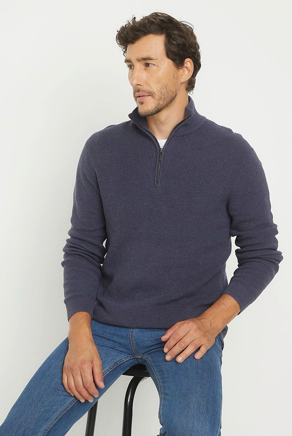 NEWPORT - Sweater Casual Algodón con Cremallera Newport Hombre