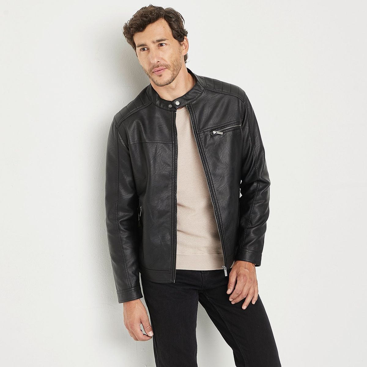 NEWPORT - Chaqueta Casual Cuero Hombre Newport
