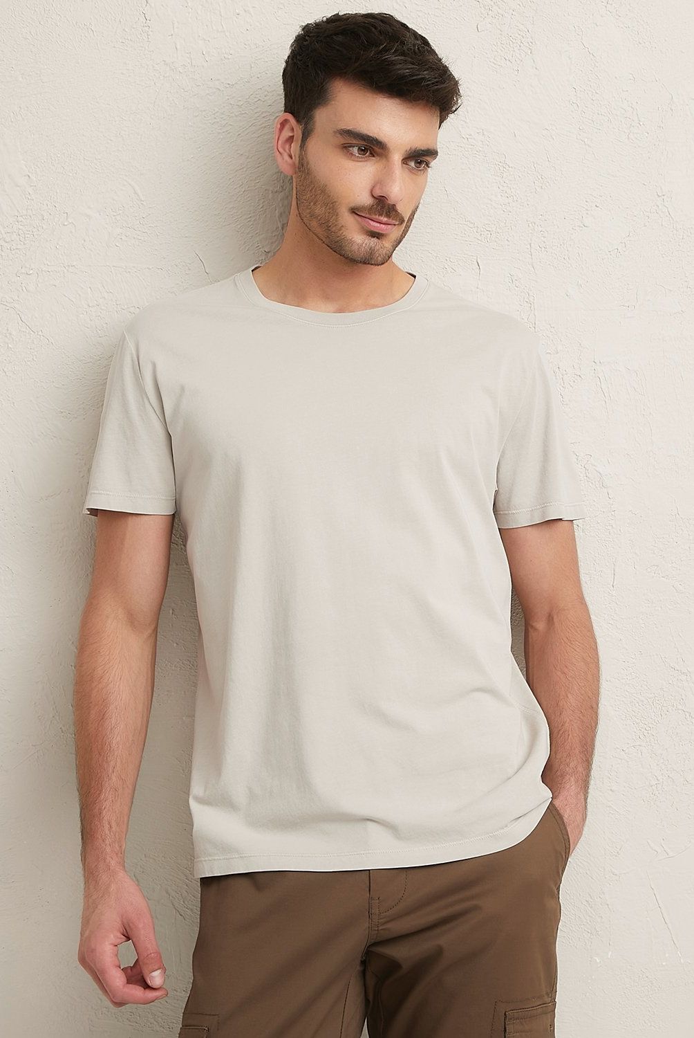 BASEMENT - Polera Manga Corta Cuello Redondo Basement Algodón Hombre