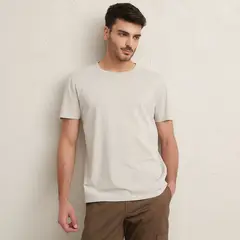BASEMENT - Polera Manga Corta Cuello Redondo Algodón Hombre