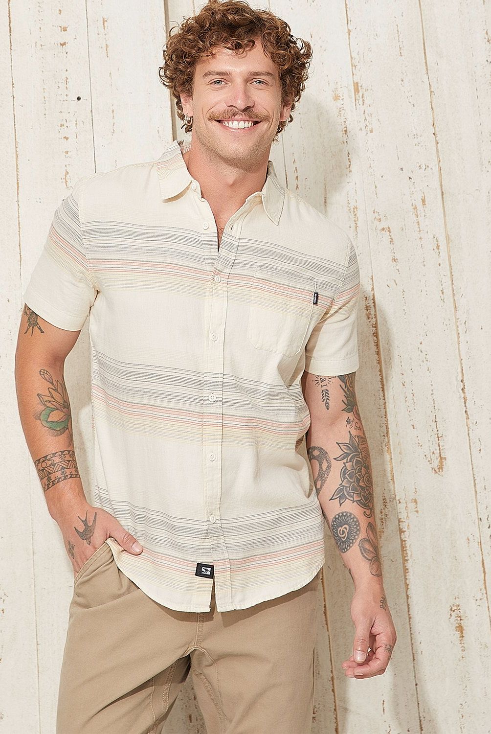 DOO AUSTRALIA - Camisa Casual a Rayas Doo Australia Algodón Hombre