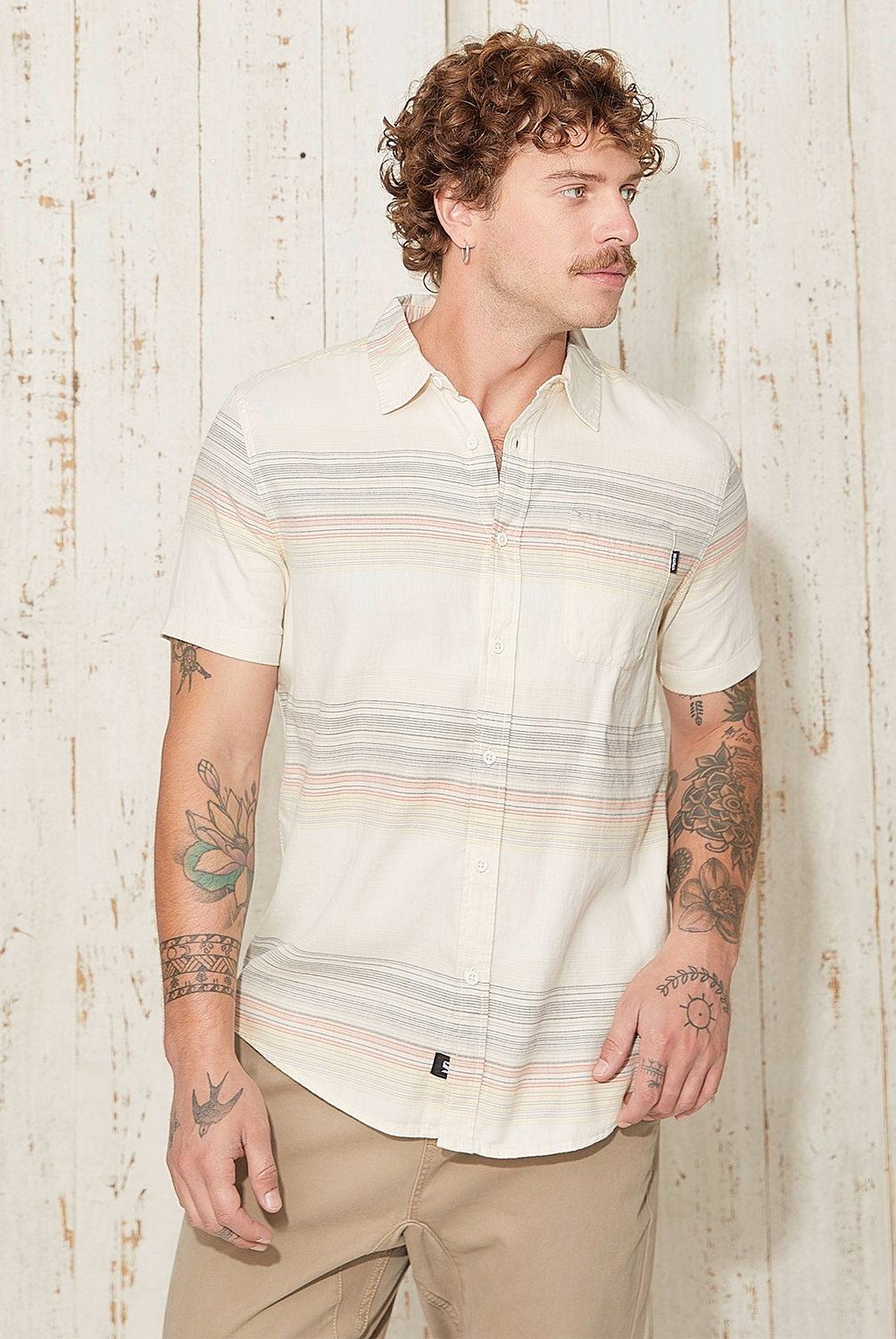 DOO AUSTRALIA - Camisa Casual a Rayas Doo Australia Algodón Hombre