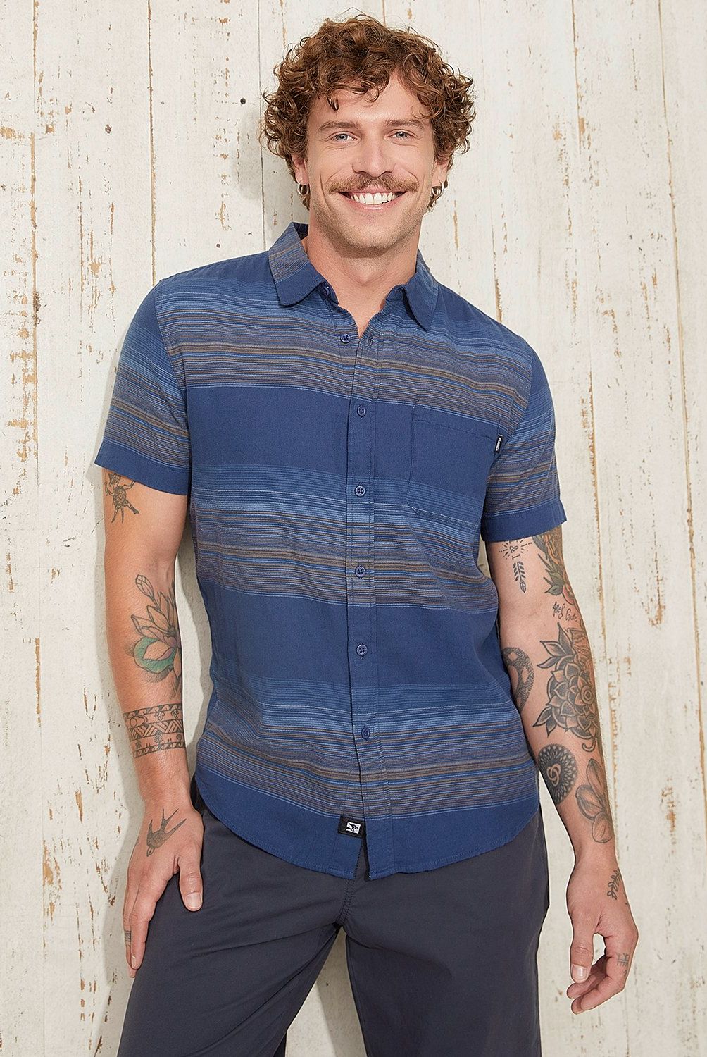 DOO AUSTRALIA - Camisa Casual a Rayas Doo Australia Algodón Hombre