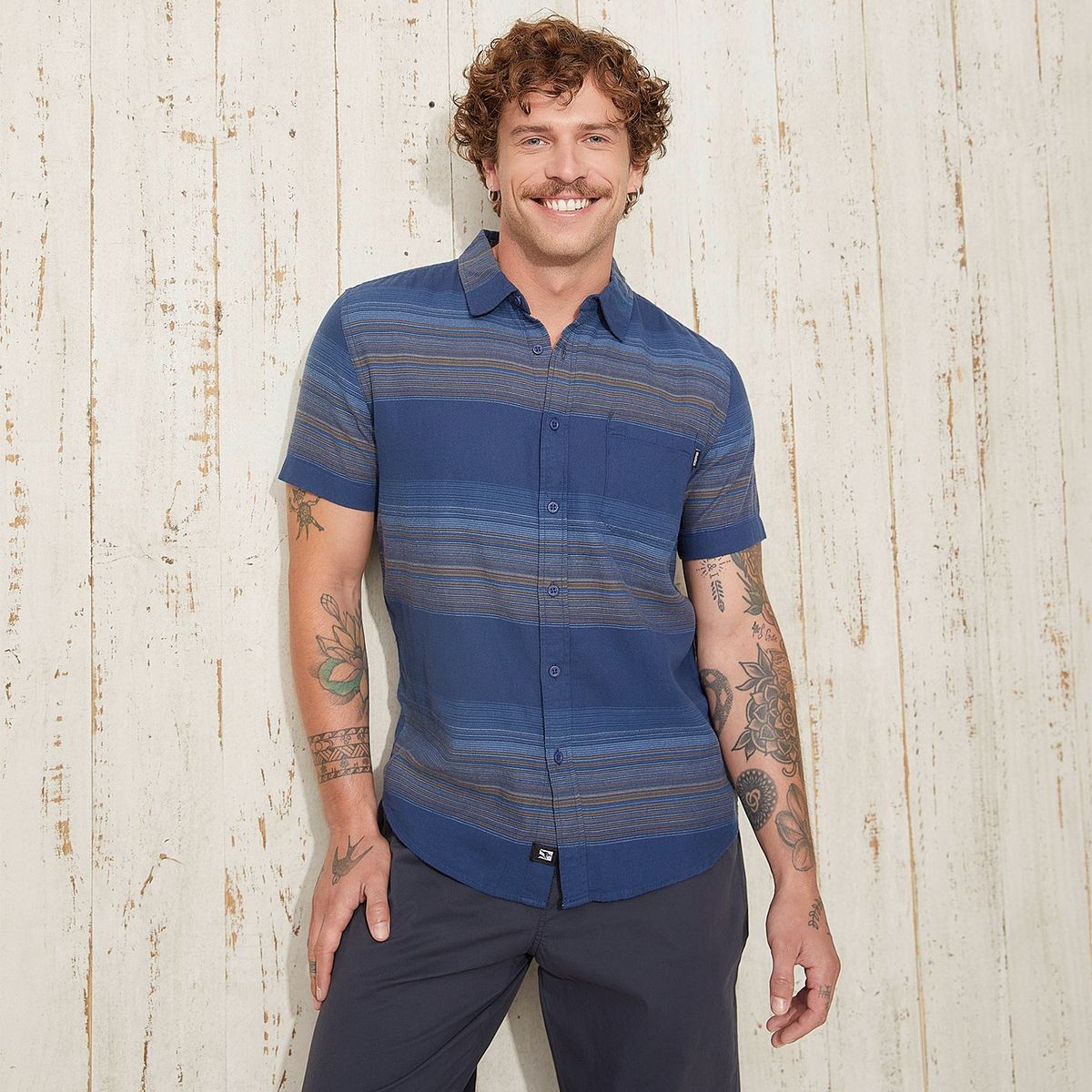 DOO AUSTRALIA - Camisa Casual a Rayas Doo Australia Algodón Hombre