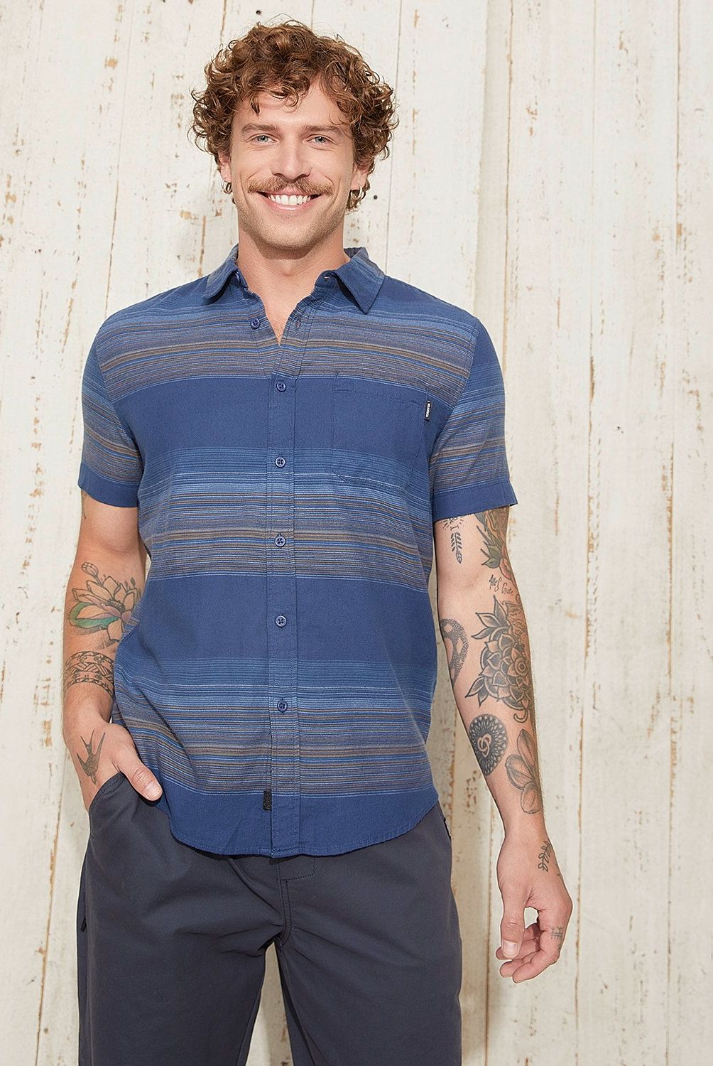 DOO AUSTRALIA - Camisa Casual a Rayas Doo Australia Algodón Hombre