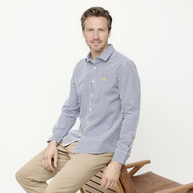 Camisa Check Manga Larga Casual Hombre