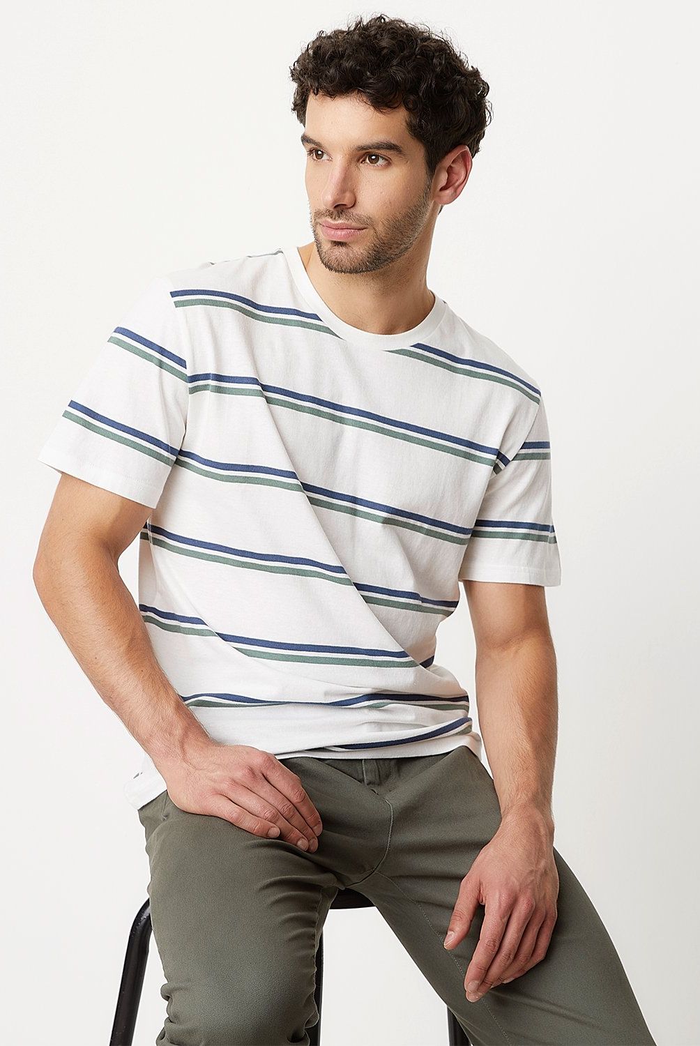 NEWPORT - Polera Newport Manga Corta Algodón Rayas Hombre Casual