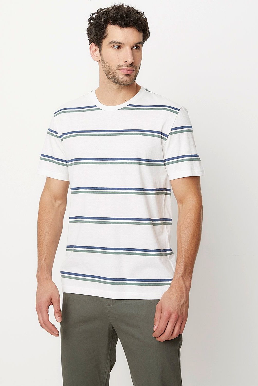 NEWPORT - Polera Newport Manga Corta Algodón Rayas Hombre Casual
