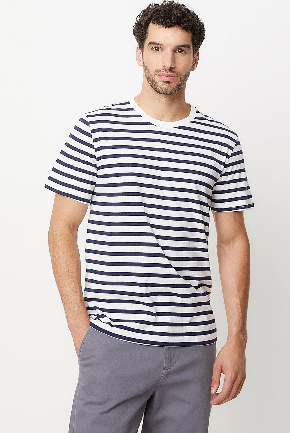 NEWPORT - Polera Newport Manga Corta Algodón Rayas Hombre Casual