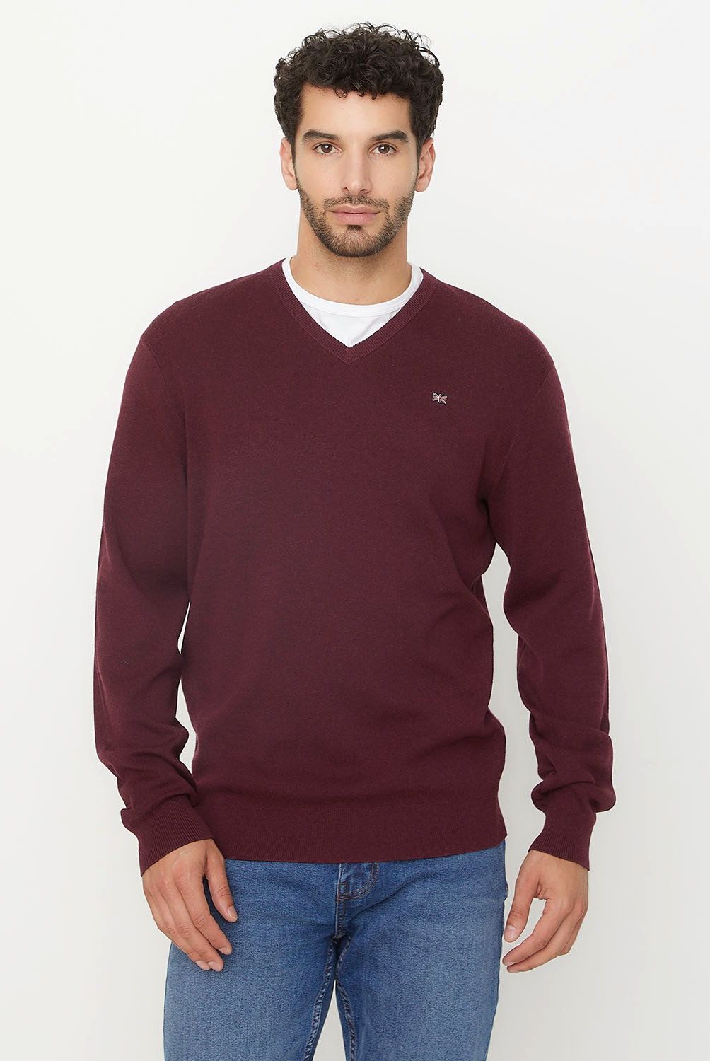 UNIVERSITY CLUB - Sweater Casual Algodón University Club Hombre Cuello En V