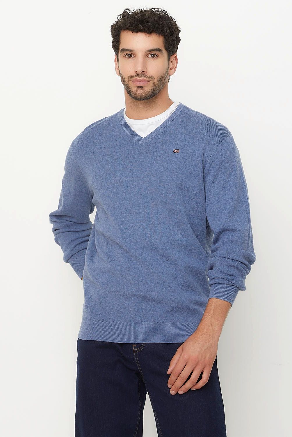 UNIVERSITY CLUB - Sweater Casual Algodón University Club Hombre Cuello En V