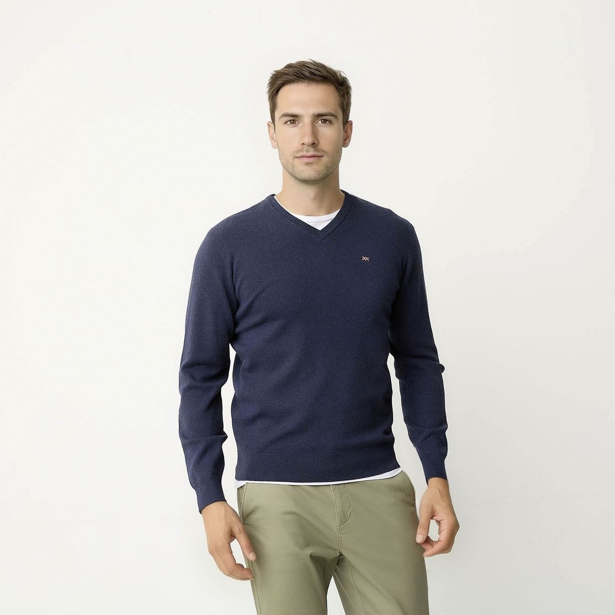 UNIVERSITY CLUB - Sweater Casual Algodón University Club Hombre Cuello En V