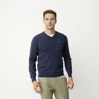 Sweater Casual Algodón Hombre Cuello En V