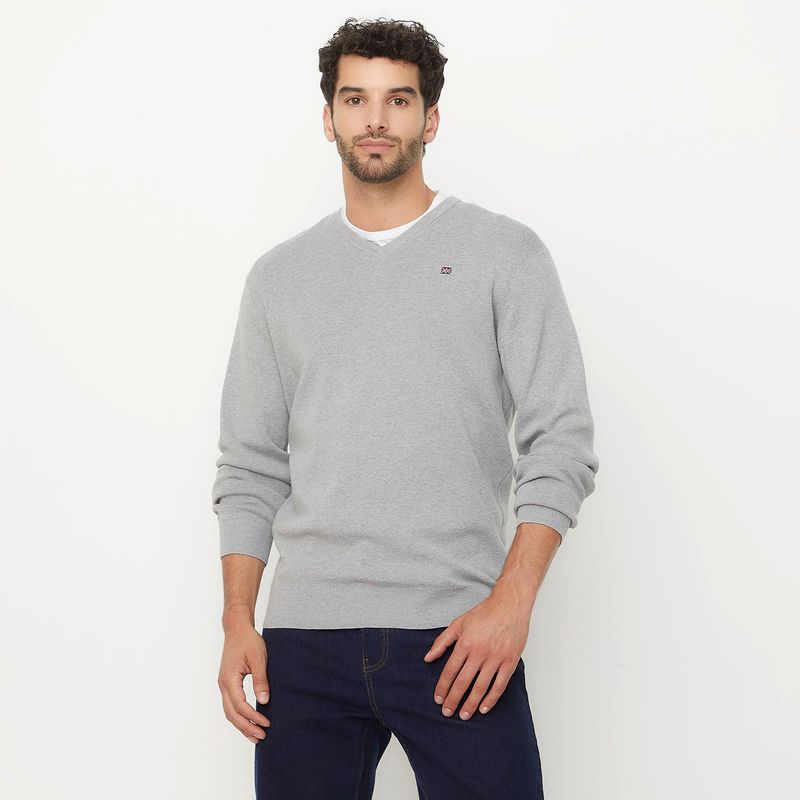 UNIVERSITY CLUB - Sweater Casual Algodón University Club Hombre Cuello En V