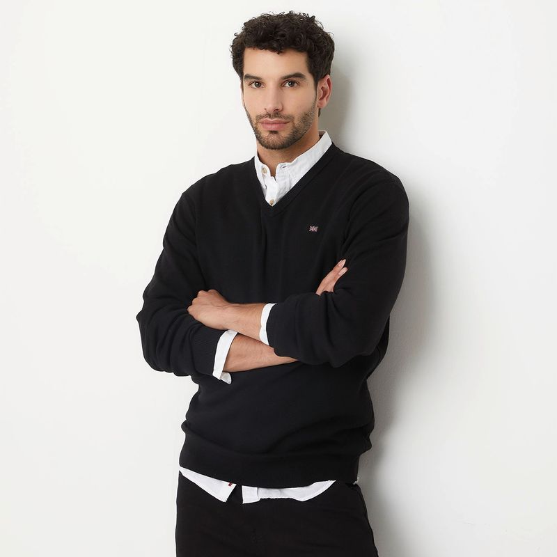 UNIVERSITY CLUB - Sweater Casual Algodón University Club Hombre Cuello En V