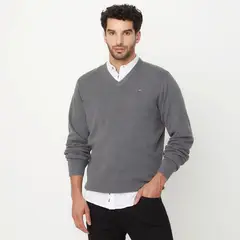 UNIVERSITY CLUB - Sweater Casual Algodón Hombre Cuello En V