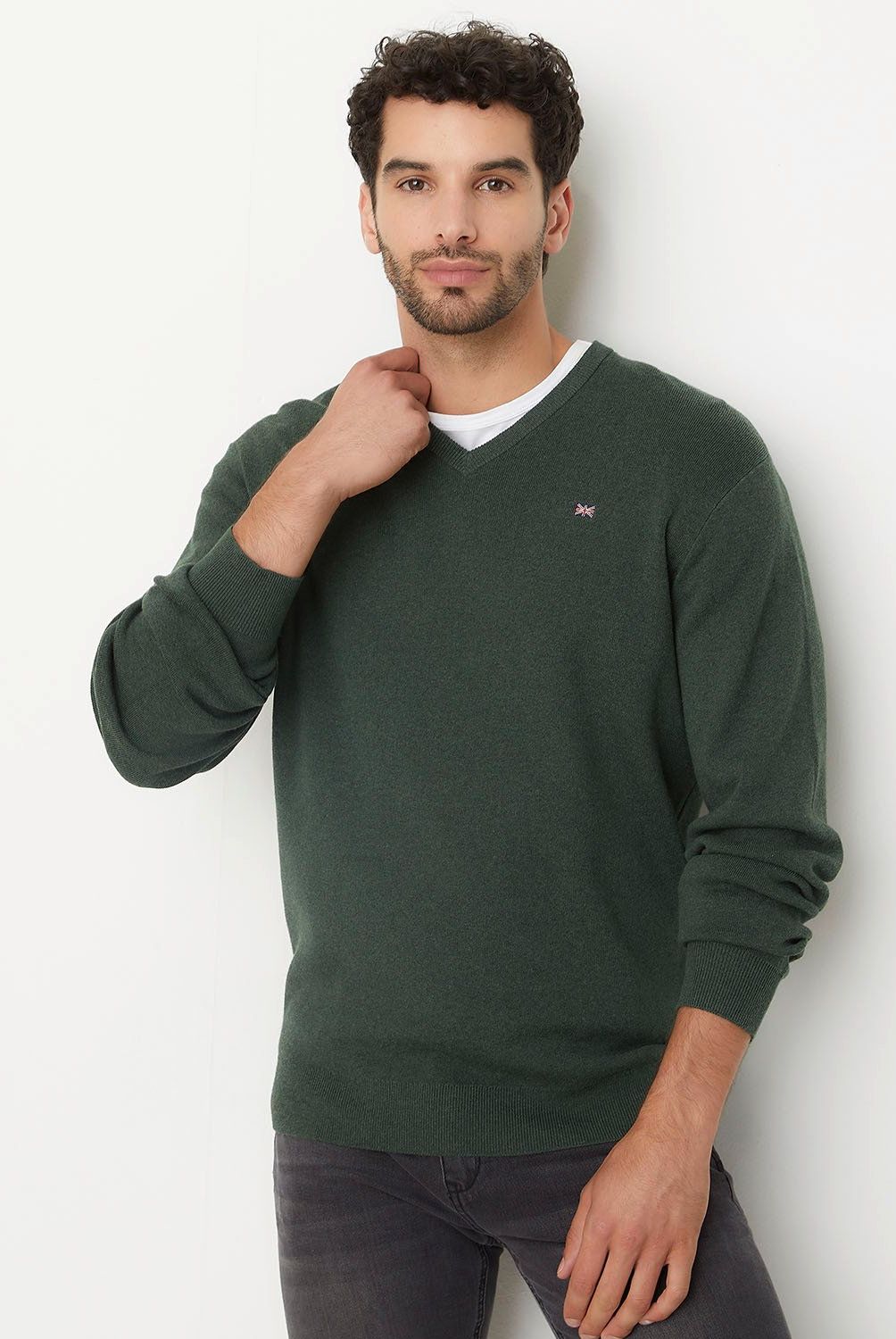 UNIVERSITY CLUB - Sweater Casual Algodón University Club Hombre Cuello En V