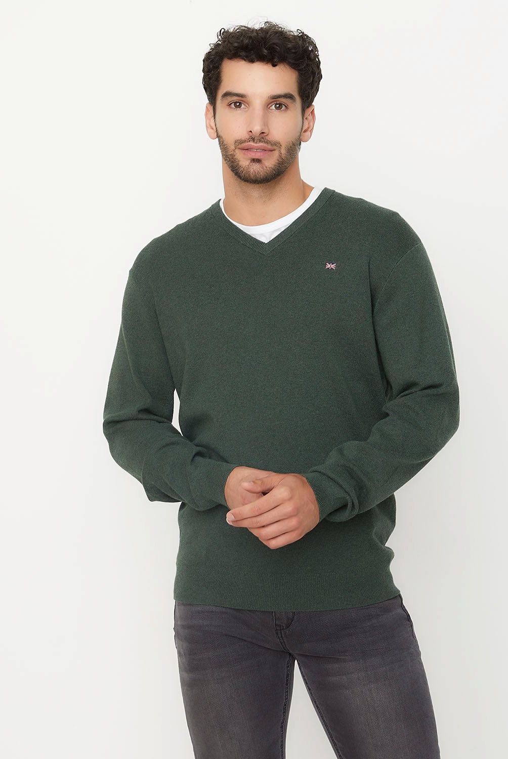 UNIVERSITY CLUB - Sweater Casual Algodón University Club Hombre Cuello En V